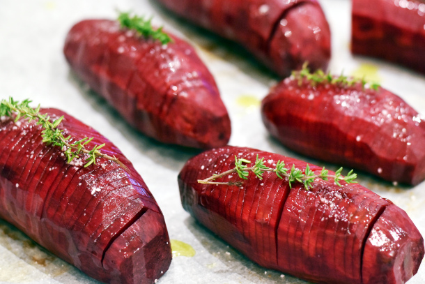 Hasselback rødbeder