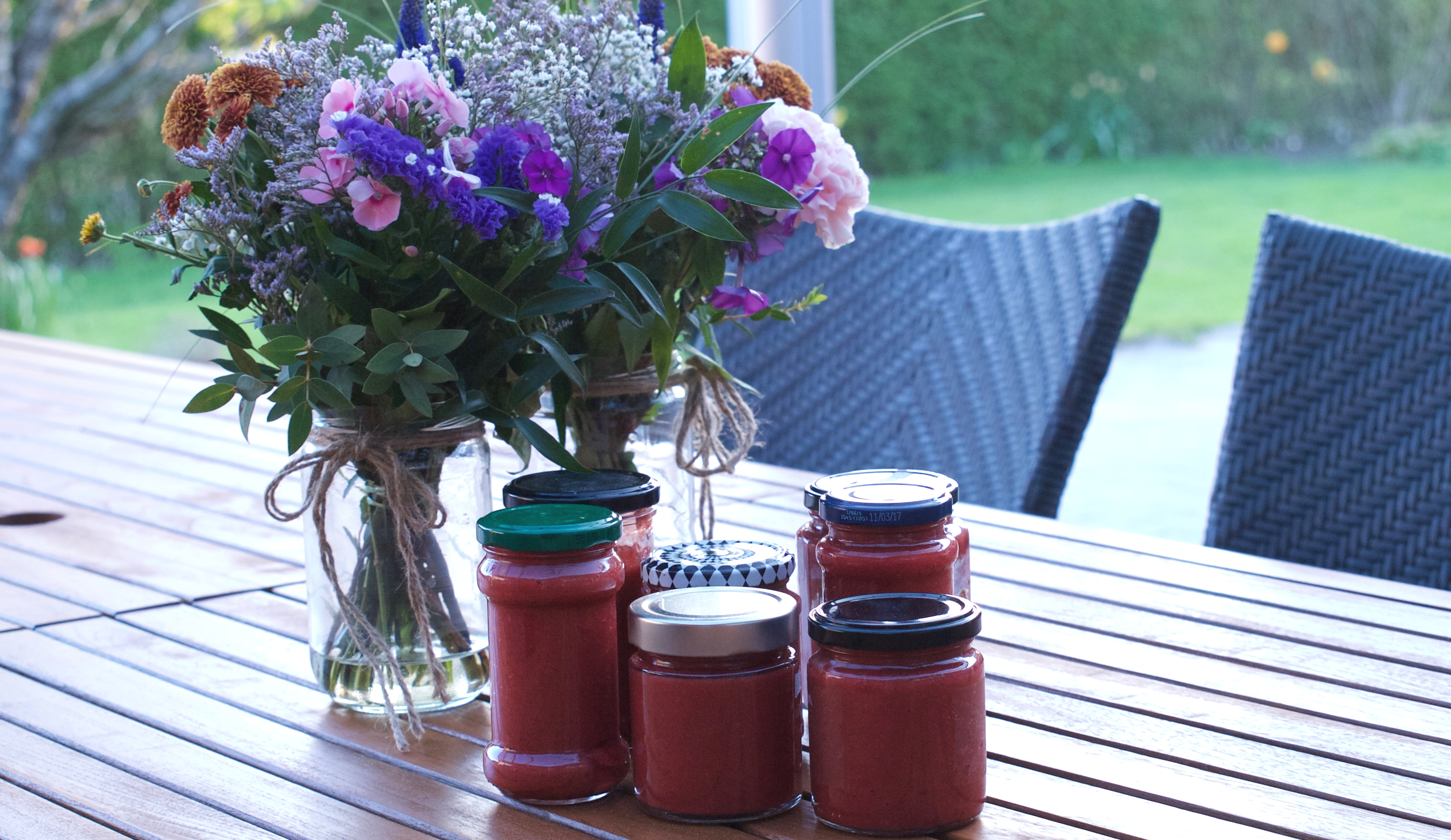 Sukkerfri jordbær-rabarberkompot