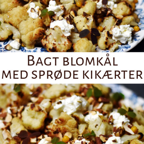 Bagt blomkål med kikærter