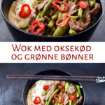 Wok med oksekød og grønne bønner