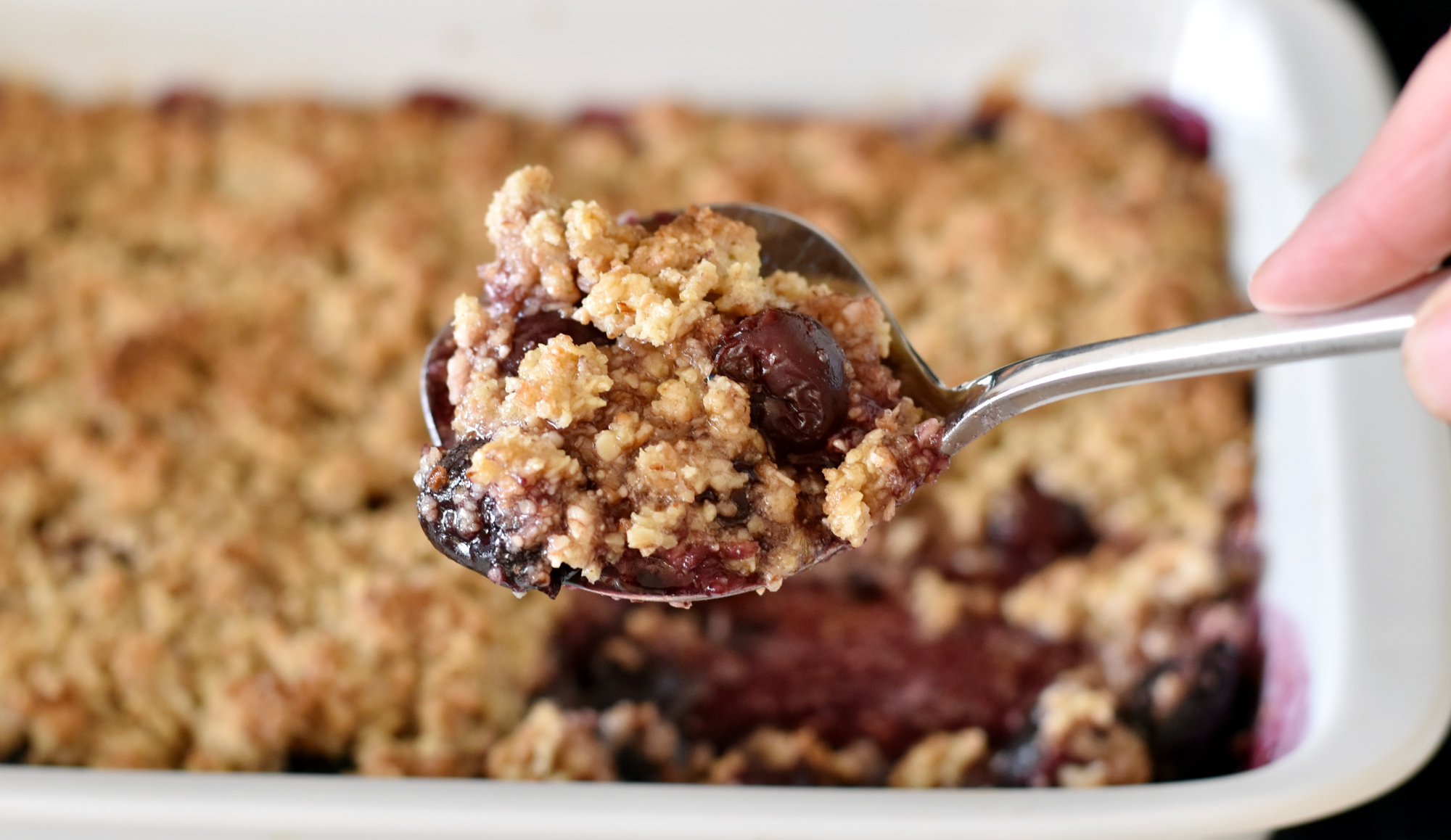 Lun crumble med frugt