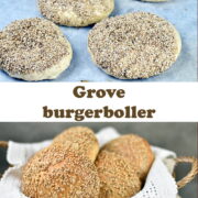 Grove burgerboller med sesamtopping