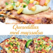 Quesedillas med oksekød, majssalsa og guacamole