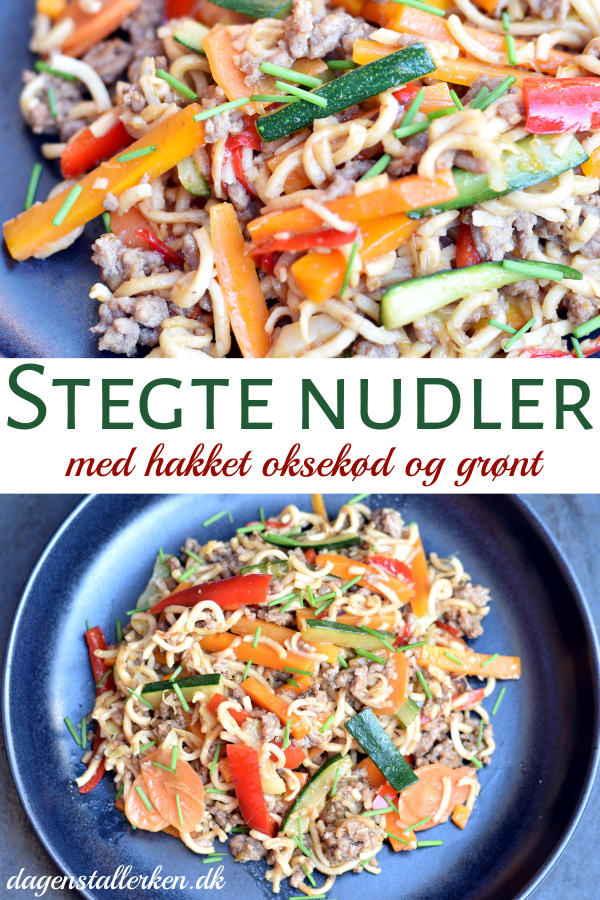 Stegte nudler med oksekød