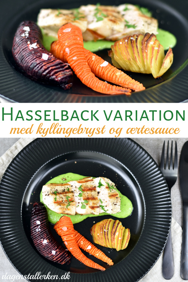 Kyllingebryst med hasselback variation og ærtesauce