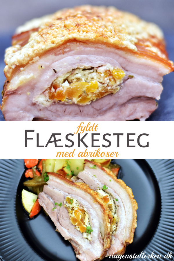 Fyldt flæskesteg med abrikos
