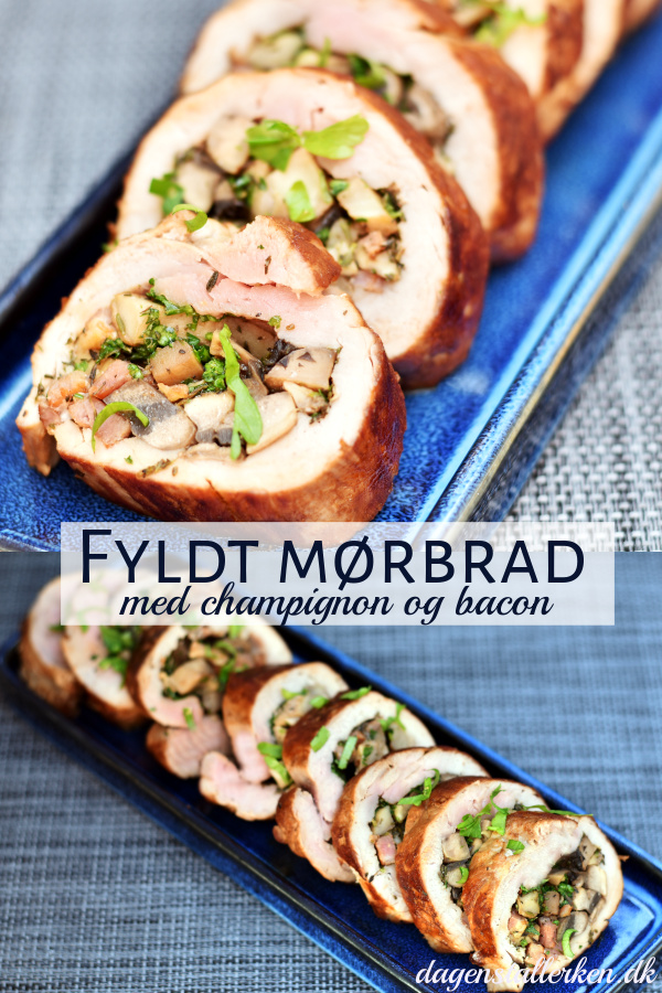 fyldt svinemørbrad med champignon