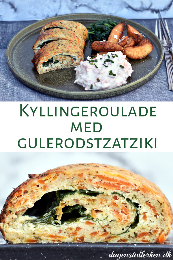 Kyllingeroulade med gulerodstzatziki