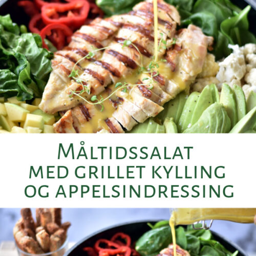 Salat med grillet kylling og appelsindressing