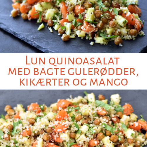 Lun quinoasalat med bagte gulerødder og mango
