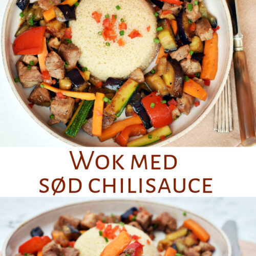 Wok med sød chilisauce
