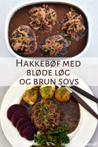 Hakkebøf med bløde løg og brun sovs