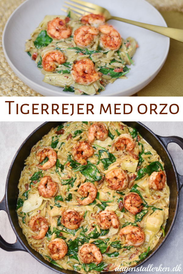Tigerrejer med orzo