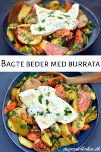 Bagte beder med burrata