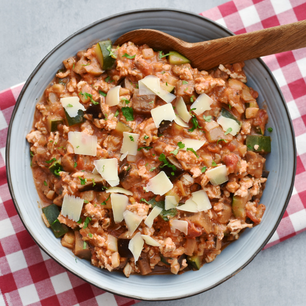 Gryderet med hakket kylling