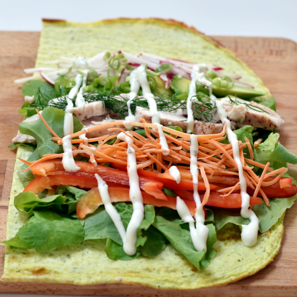 Hytteostewrap med fyld