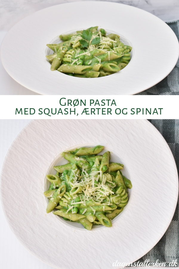 Grøn pasta med spinat og squash