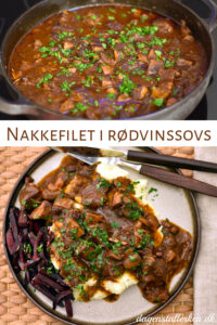 Nakkefilet i rødvinssauce