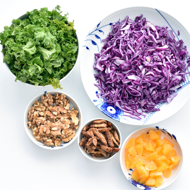 Grønkålssalat med rødkål