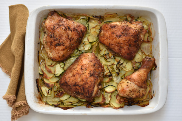 Kyllingelår på kartoffelbund