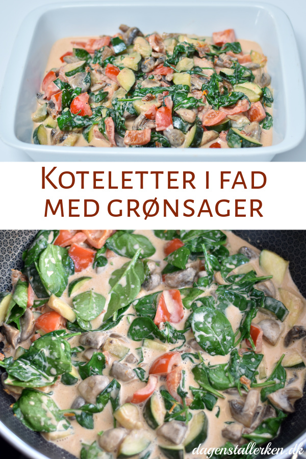Koteletter i fad med grønsager