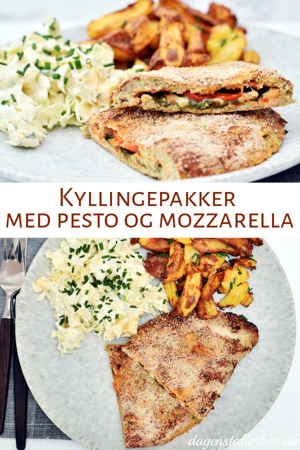 Kyllingepakker med pesto og mozzarella